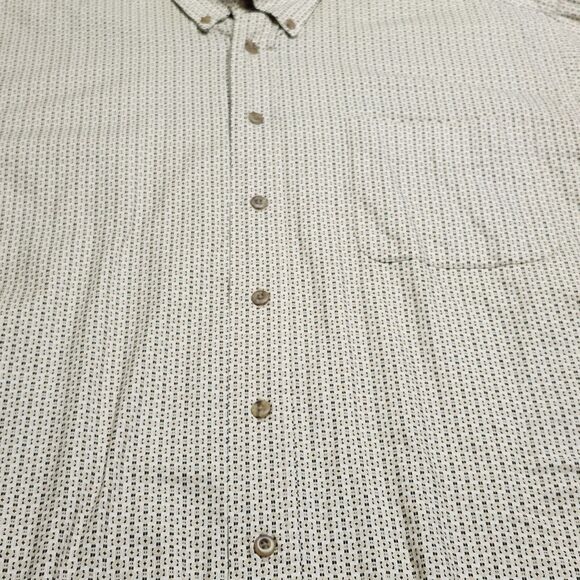 Natural Issue Shirt Mens Medium Button Down Up Cotton Tan‎ Dots Hawaiian - Picture 5 of 11